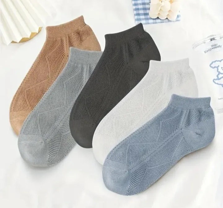 جوراب مچی زنانه پنبه توری طرح لوزی اعلا وارداتی بسته ۱۰ عددی