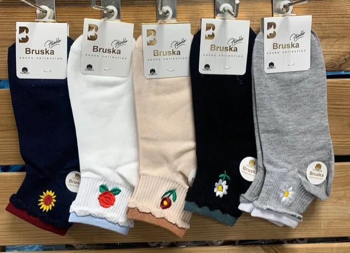 جوراب مچی زنانه ترک نخ پنبه اعلا برند بروسکا بسته ۱۰ عددی