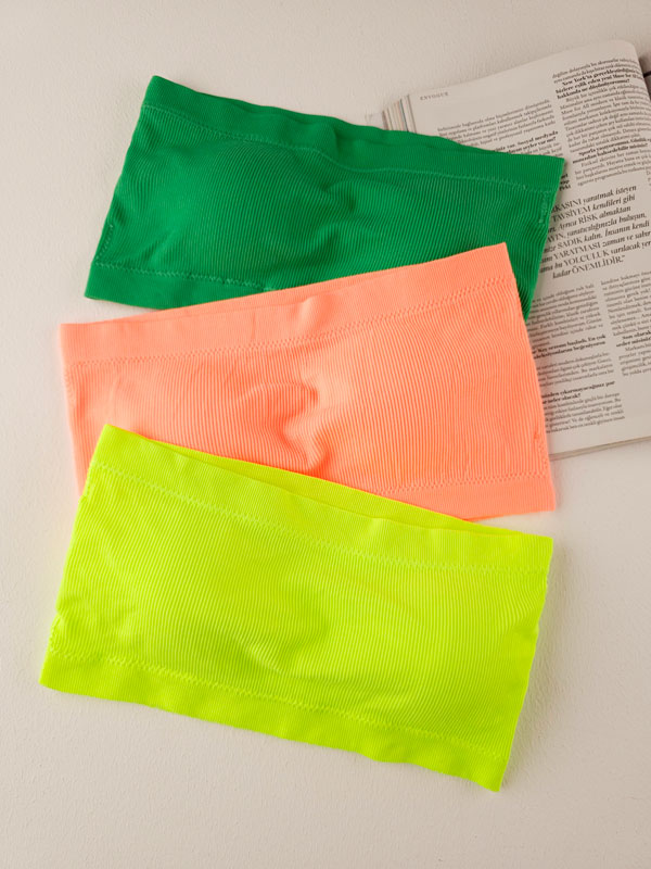 نیمتنه دکلته زنانه ورزشی مدل کبریتی کاپدار اسفنجی بسته ۶ تایی و ۱۲ تایی