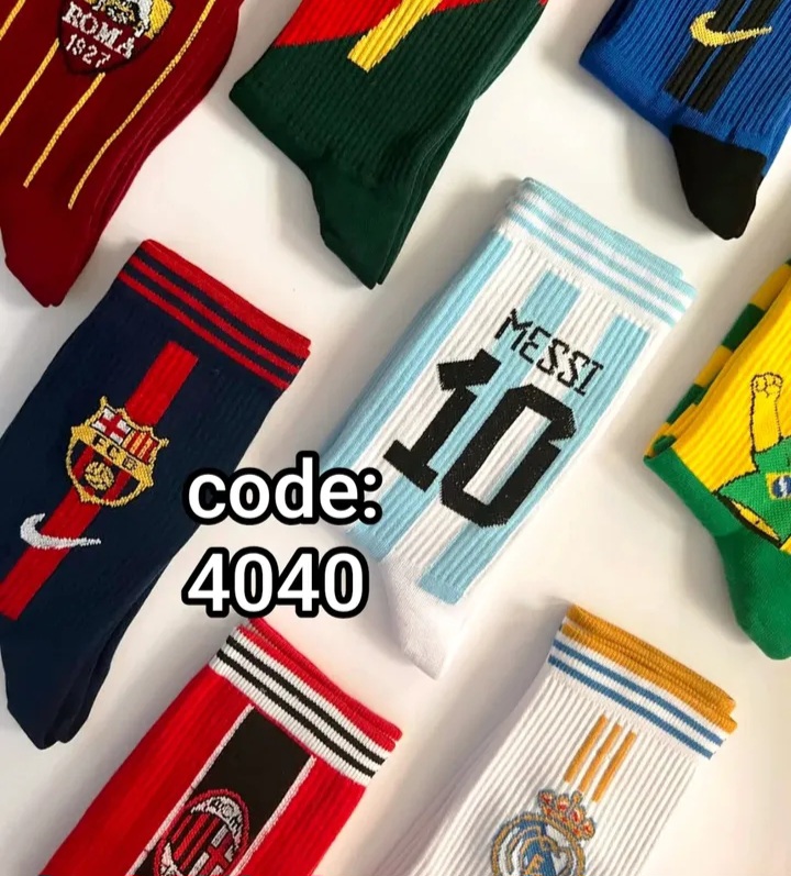 جوراب باشگاهی اسپرت طرحدار بسته ۱۰ عددی