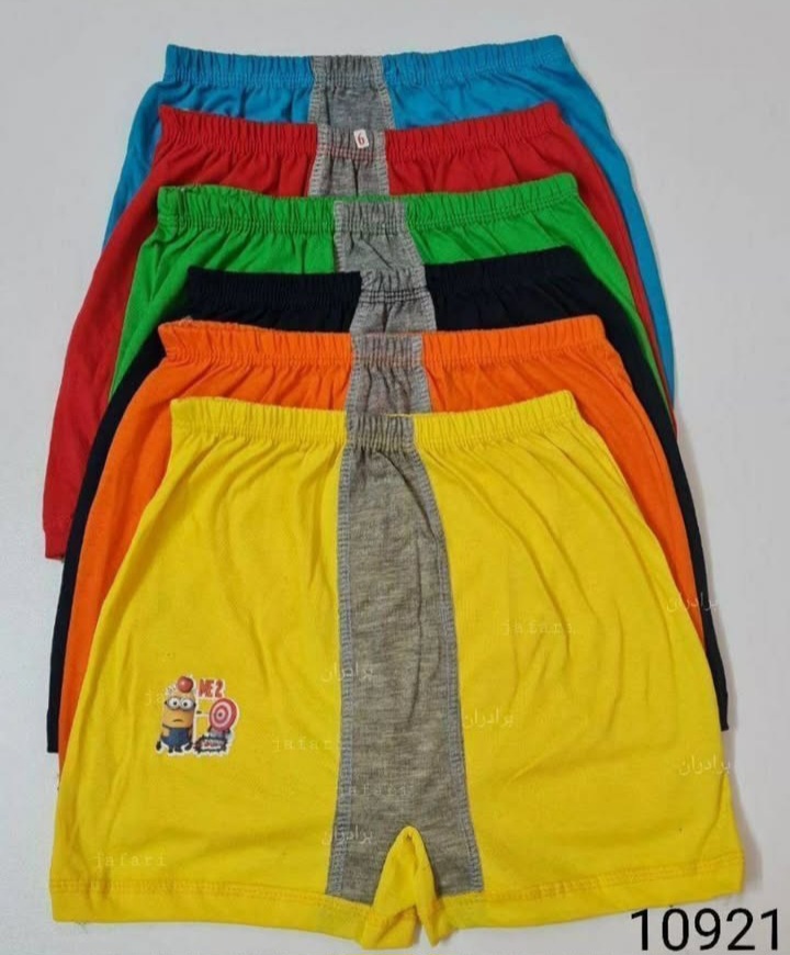 شورت پادار پسرانه نخی بسته ۱۲ عددی