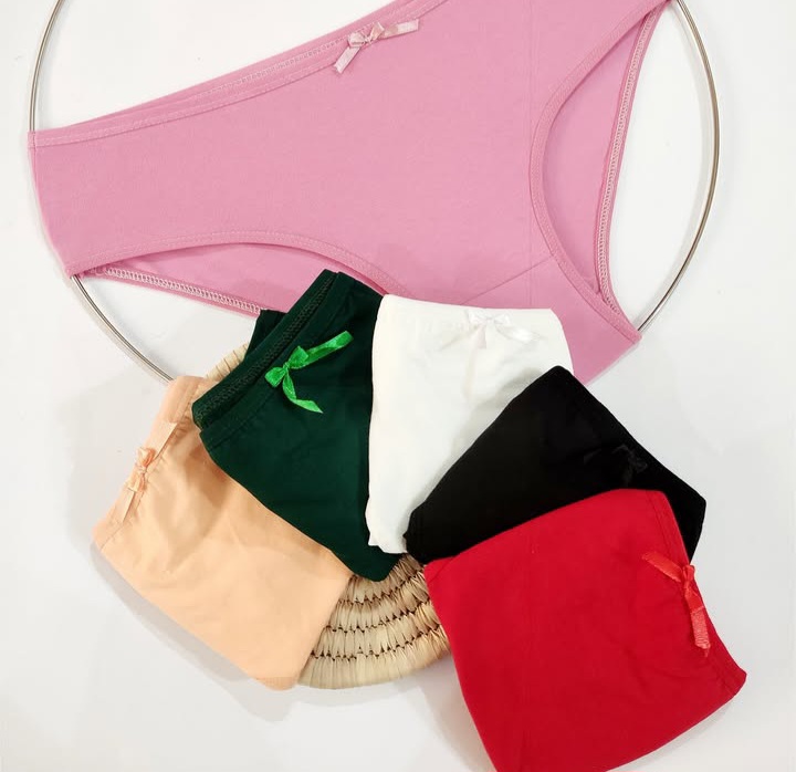 شورت زنانه پنبه خالص اعلا ساده پاپیونی بسته ۱۲ عددی