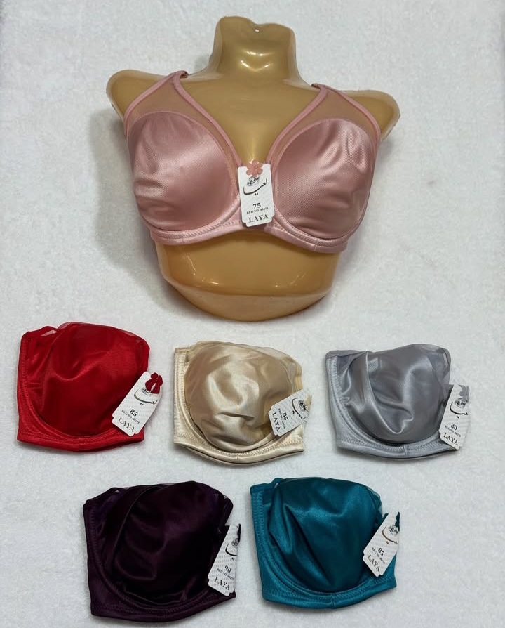 سوتین زنانه پرلون اعلا بالا حریر فنر دار برند لعیا بسته ۱۲ عددی