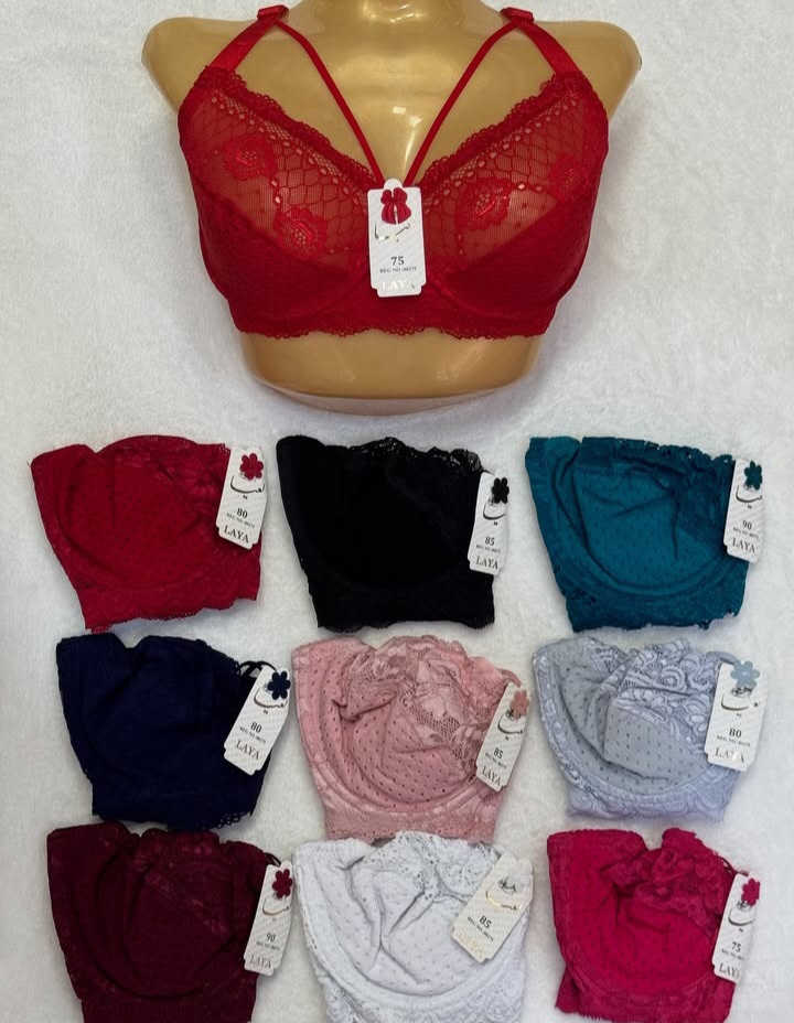 سوتین زنانه زیرنخ بالاگیپور هارنسی فنر دار برند لعیا بسته ۱۲ عددی