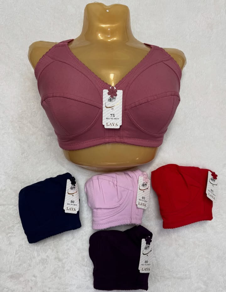 سوتین زنانه تمام نخ وسط دوخت اعلا برند لعیا بسته ۱۲ عددی