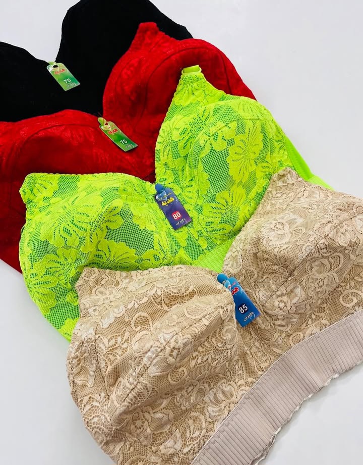 سوتین زنانه کش پهن گیپوری زیر تمام نخ بسته ۱۲ عددی