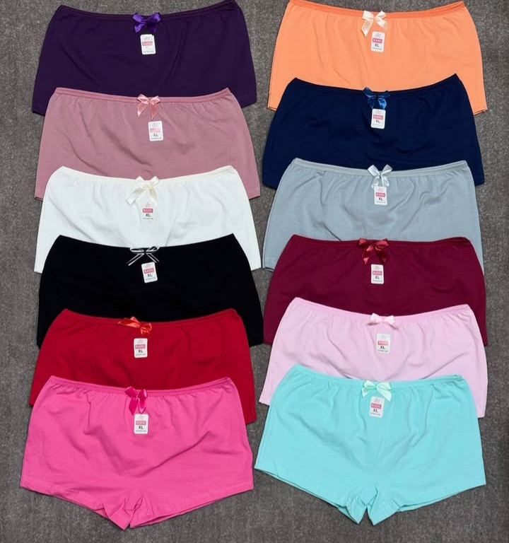 فروش عمده شورت زنانه پنبه سوپر نیمپا برند لعیا پک ۱۲ عددی ضدحساسیت با کیفیت بالا