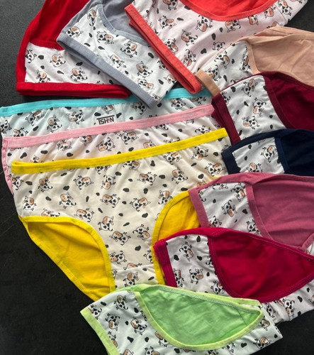 فروش عمده شورت زنانه نخی جلو طرحدار ضدحساسیت پک ۱۲ تایی با کیفیت دوخت عالی