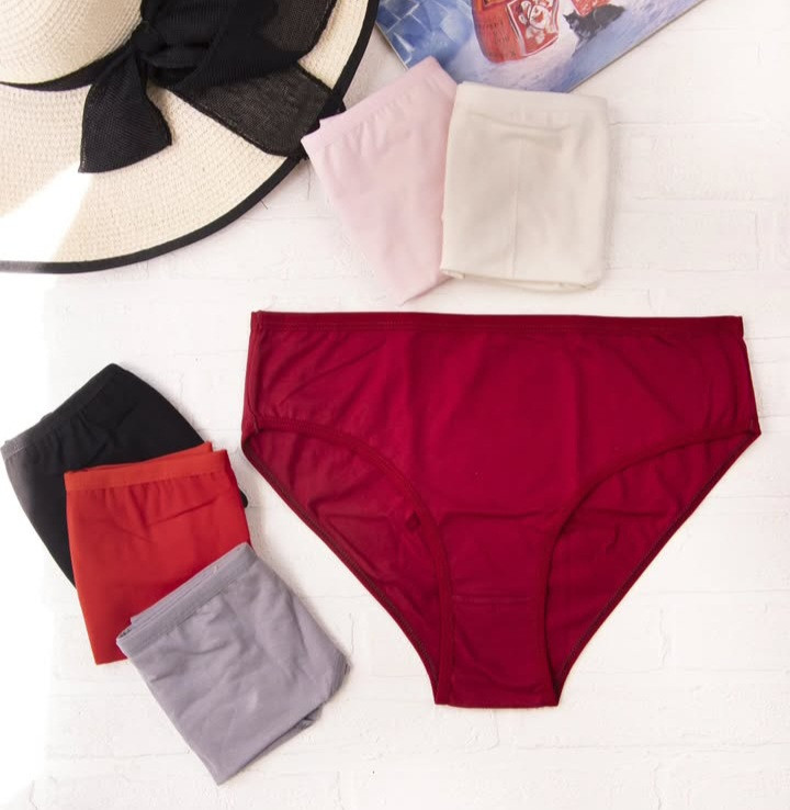 خرید عمده شورت زنانه نخ پنبه اعلا رنگی ساده جین ۱۲ عددی ضدحساسیت در رنگهای متنوع