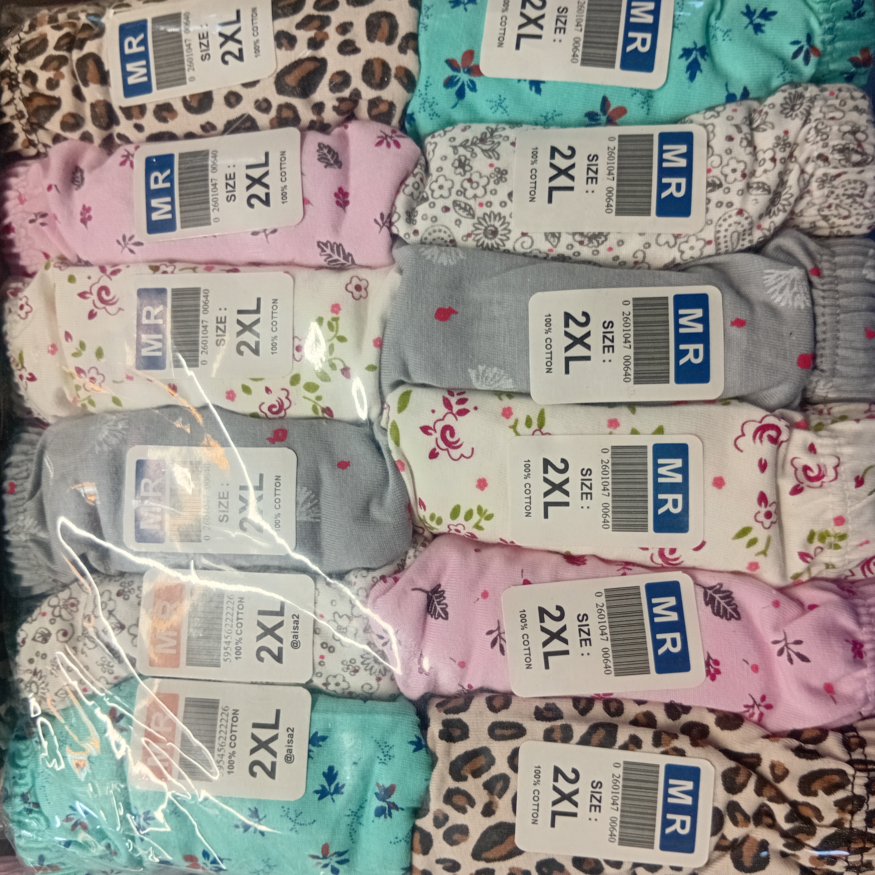 شورت زنانه لیفه ای سوپر پنبه اعلا ضدحساسیت طرحدار بسته ۱۲ عددی
